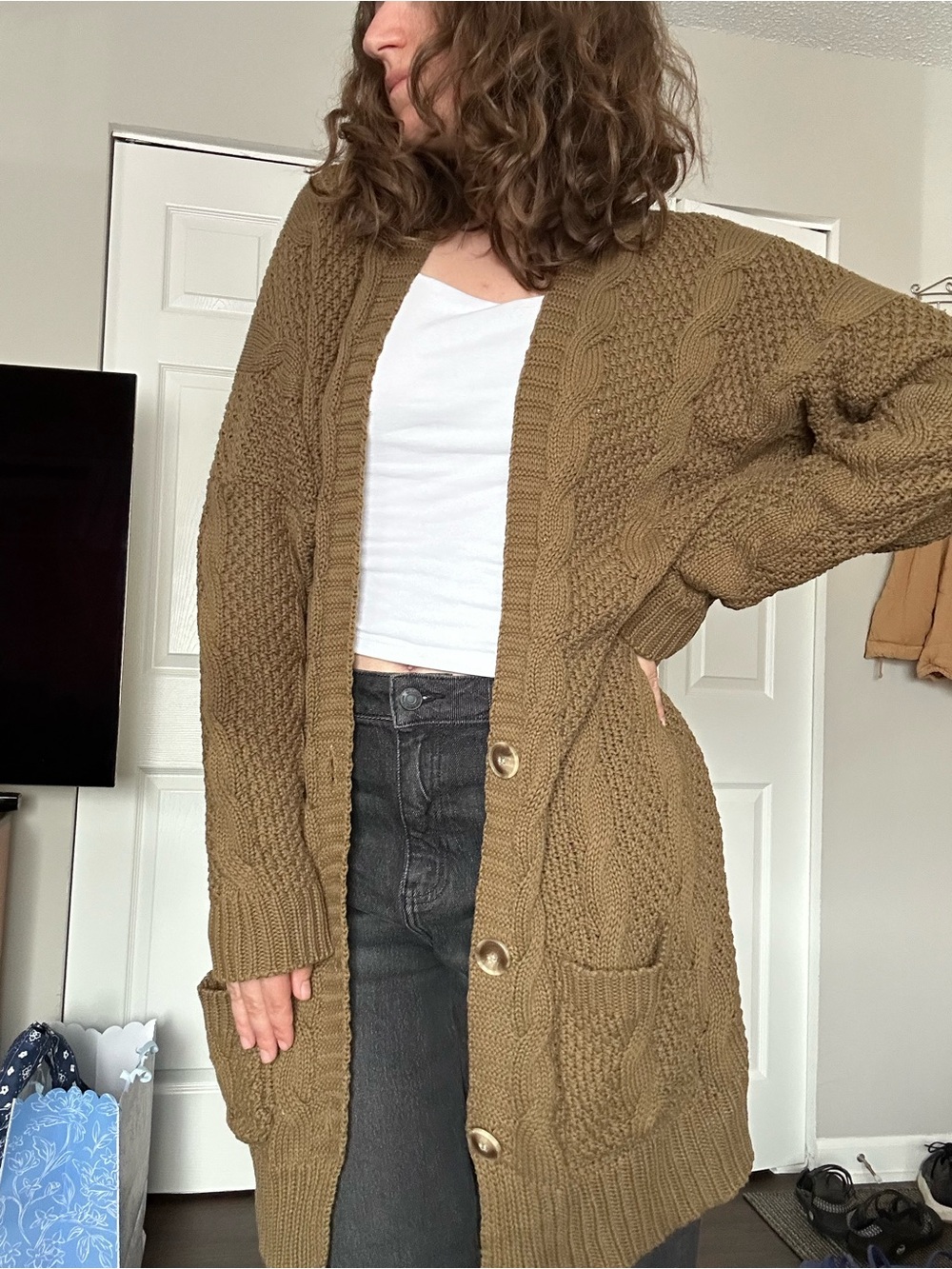 Olive Knit Cardigan